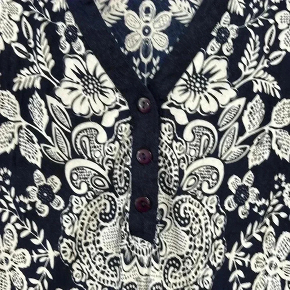 Flint & Moss Dress Navy And White With Flowers V-Neck Sleeveless 1X Women - Picture 2 of 11